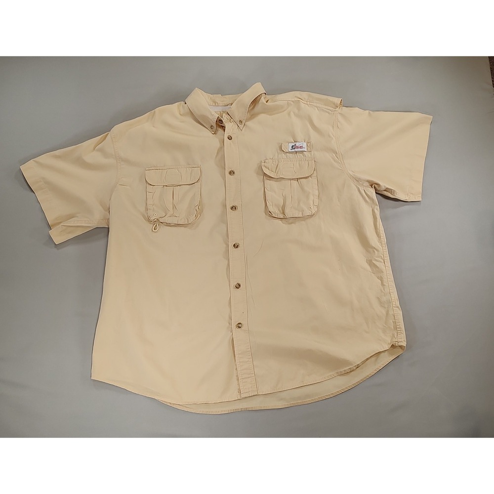 Worldwide Sportsman Vented Short Sleeve Shirt Men 3XL Light Yellow Fishing